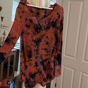 Women’s XL DJT Womens Tie Dyed Hankerchief Hemline Tunic Top